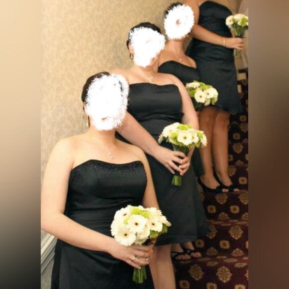 Alfred Angelo Black Strapless Beaded Satin Dress Size 22 - Picture 7 of 8